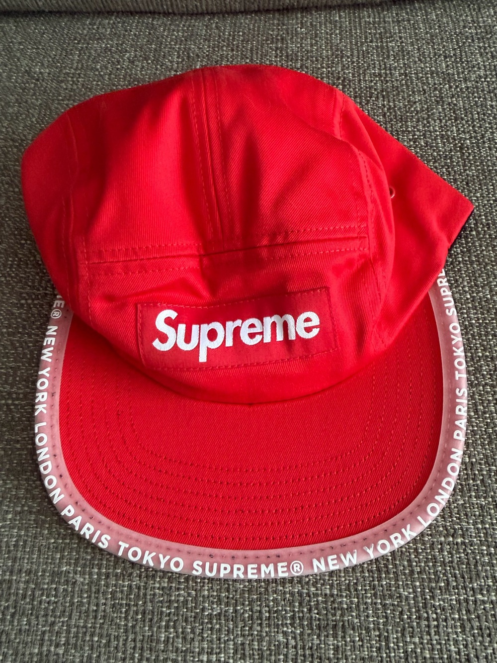 Supreme Worldwide Visor Tape
Camp Cap in Red